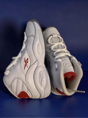 Reebok Kids White Sneakers with Red Accents